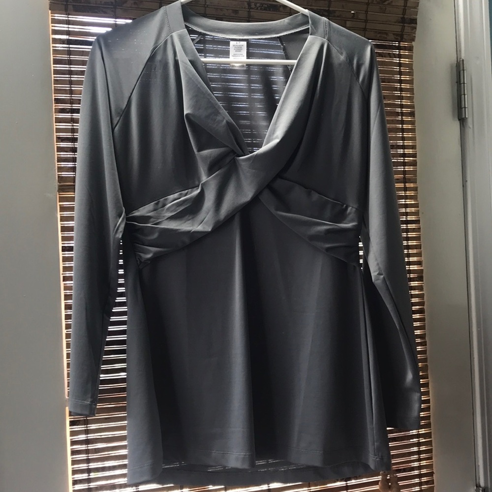 Grey long sleeve blouse